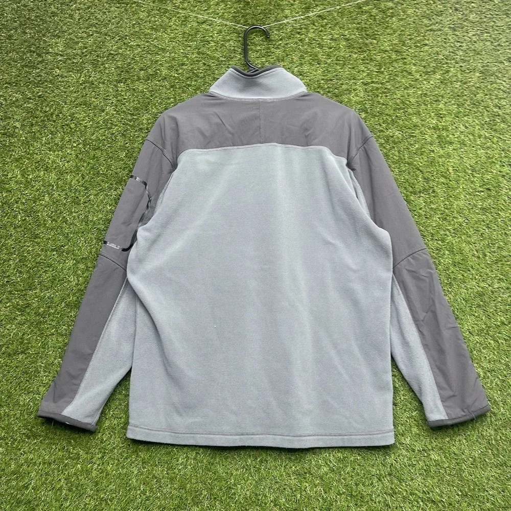 The North Face Pullover Mens Large Gray Fleece Quarter Zip Polartec Pockets Logo